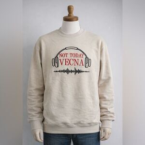 Not Today Vecna Embroidered Sweatshirt Crewneck Stranger Things NEW Large